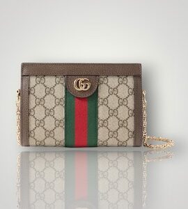 GUCCI Ophidia mini textured leather-trimmed printed coated-canvas shoulder bag