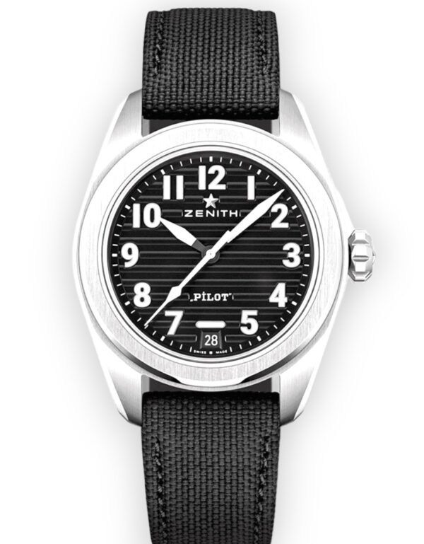 ZENITH PILOT 40MM BLACK DIAL MEN'S AUTOMATIC STRAP WATCH