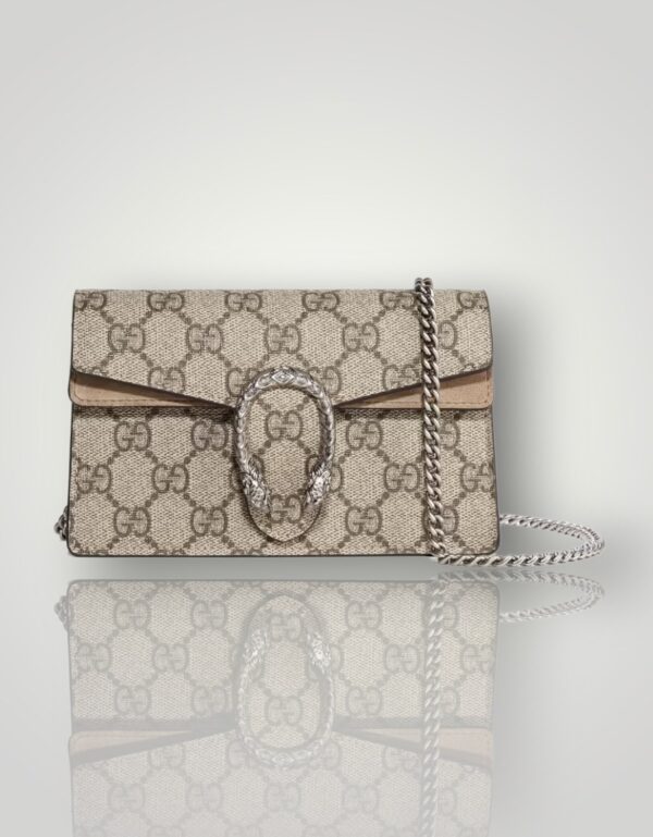 GUCCI Dionysus super mini printed coated-canvas and suede shoulder bag